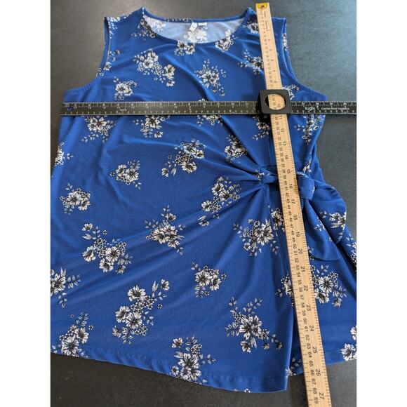 Elle Women's Size Large Blue Sleeveless Blouse Shell Camisole Tank Top Shirt EUC - Picture 10 of 13